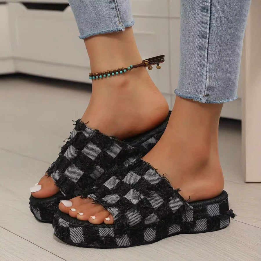 Women Sandals Open Toe Slide Thick Sole Lightweight Summer Comfort